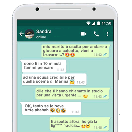 Marito tradisce con amante in whatsapp